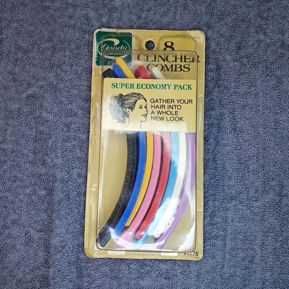 Vintage 1980’s goody clincher combs deadstock banana clips 8 pack item#1175 rare